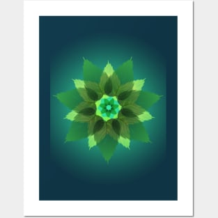 Green Flower Posters and Art